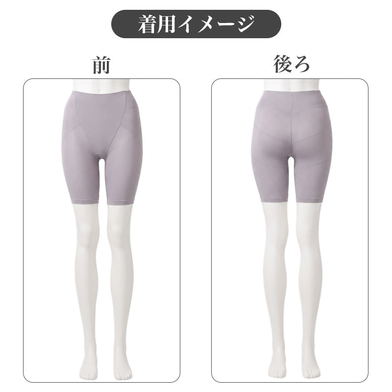 レディース ガードルショーツ 5分丈 あったか 吸湿発熱 発熱パワーネット M L LL お腹サポート 骨盤サポート ヒップサポート 深ばき 1枚ばき ウエストゴムなし 温活Beauty 保温 インナー 秋冬 防寒 蜜ろう加工 潤い加工 ロング丈 補整下着 女性用