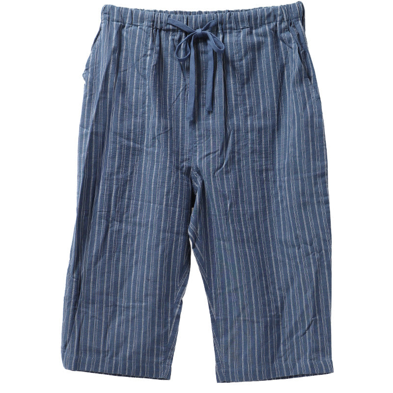 ルームパンツ メンズ 7分丈 しじら 綿100 ステテコ 部屋着 M L LL 夏用 涼しい 七分丈 パジャマパンツ 綿 ズボン イージーパンツ ウエストひも サイドポケット 春夏 リラックスパンツ 男性 ホームウェア ナイトウェア 寝間着 くつろぎ着 涼感