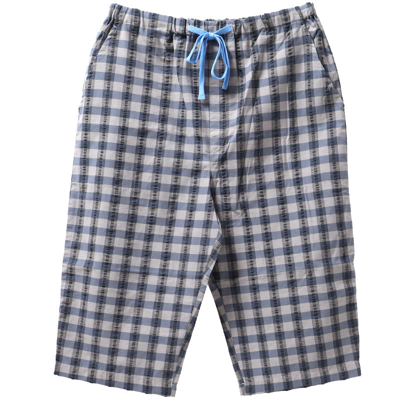 ルームパンツ メンズ 7分丈 サッカー 綿混 部屋着 M L LL 夏用 涼しい 七分丈 パジャマパンツ ステテコ イージーパンツ ウエストひも サイドポケット 春夏 リラックスパンツ 男性 ホームウェア ナイトウェア 寝間着 くつろぎ着 涼感 さらさら 軽い