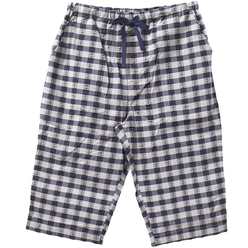 ルームパンツ メンズ 7分丈 サッカー 綿混 部屋着 M L LL 夏用 涼しい 七分丈 パジャマパンツ ステテコ イージーパンツ ウエストひも サイドポケット 春夏 リラックスパンツ 男性 ホームウェア ナイトウェア 寝間着 くつろぎ着 涼感 さらさら 軽い