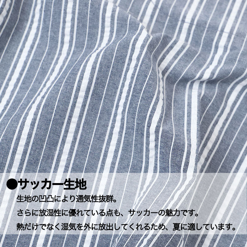 メンズ ハーフパンツ サッカー生地 ルームウェア 綿混 薄手 さらさら M L LL 部屋着 ステテコ 短パン ひざ丈 夏 パジャマ下 ルームパンツ ウエストゴム 紐付き ポケット付き ゴム交換口 涼しい 大人 男性 紳士 リラックスパンツ 寝間着