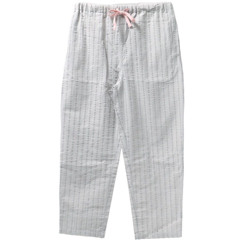 ルームパンツ レディース ロング丈 サッカー 綿混 部屋着 M L LL 夏用 涼しい 長ズボン パジャマパンツ イージーパンツ 春夏 リラックスパンツ 婦人 女性 ホームウェア ナイトウェア 寝間着 くつろぎ着 涼感 さらさら 軽い カジュアル ゆったり