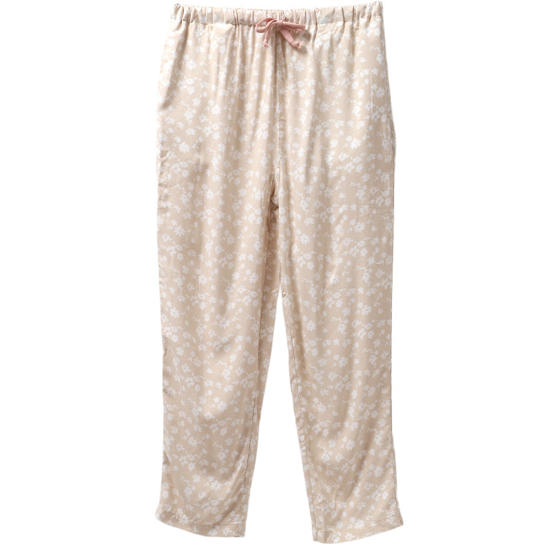 ルームパンツ レディース ロング丈 レーヨン100 部屋着 M L LL 夏用 涼しい 長ズボン パジャマパンツ イージーパンツ ポケット付き 春夏 リラックスパンツ 婦人 女性 ホームウェア ナイトウェア 寝間着 くつろぎ着 涼感 なめらか とろみ さらさら