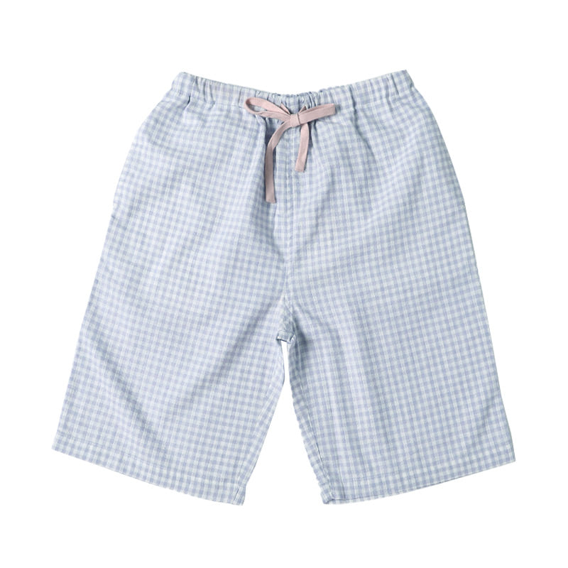 レディース ハーフパンツ 綿100 しじら ルームウェア 部屋着 パジャマ M L LL 下だけ ズボン 夏 涼しい 通気性 さらさら 肌に張り付かない ウエストゴム 紐付き ゴム取り替え口 膝丈 五分丈 女性 婦人 リラックス 寝間着 リラックスパンツ