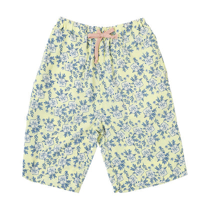 レーヨン ハーフパンツ レディース ルームウェア 部屋着 短パン ショートパンツ 5分丈 M L LL パンツ 夏 涼しい 薄手 とろみ なめらか やわらかい 通気性 吸湿性 ウエストゴム ウエストひも ゴム交換可 リラックスパンツ パジャマ下 リゾート