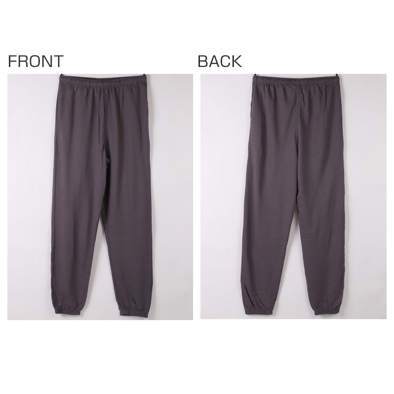 ルームウェア メンズ 綿100% パジャマ 長袖 上下セット 丸首 クルーネック 部屋着 M L LL 男性 紳士 無地 セットアップ シンプル リラックスウェア スウェット 長ズボン コットン マフポケット 裾しぼり ウエストひも ポケット付き 父の日 プレゼント ギフト