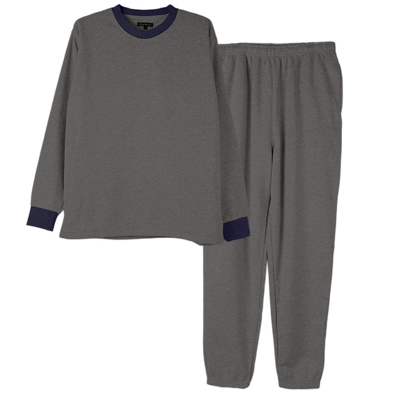 裏起毛 ルームウェア メンズ パジャマ 上下セット 長袖 冬 保温 丸首 クルーネック 前閉じ 部屋着 M L LL 紳士 無地 セットアップ シンプル リラックスウェア トレーナー ふんわり やわらか 暖かい あったか 冷え対策 おしゃれ プレゼント ギフト