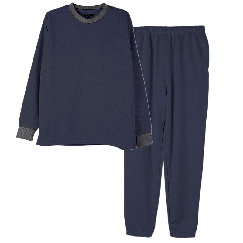 裏起毛 ルームウェア メンズ パジャマ 上下セット 長袖 冬 保温 丸首 クルーネック 前閉じ 部屋着 M L LL 紳士 無地 セットアップ シンプル リラックスウェア トレーナー ふんわり やわらか 暖かい あったか 冷え対策 おしゃれ プレゼント ギフト