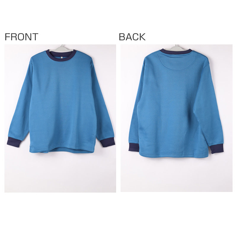 裏起毛 ルームウェア メンズ パジャマ 上下セット 長袖 冬 保温 丸首 クルーネック 前閉じ 部屋着 M L LL 紳士 無地 セットアップ シンプル リラックスウェア トレーナー ふんわり やわらか 暖かい あったか 冷え対策 おしゃれ プレゼント ギフト アンチピリング加工