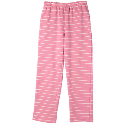 ルームパンツ レディース 裏起毛 パンツ ボーダー ルームウェア ストレート スウェット M L LL ウエストゴム ポケット付き シンプル リラックスパンツ イージーパンツ 暖かい あったか 冬用 防寒 寒さ対策 保温 部屋着 パジャマ