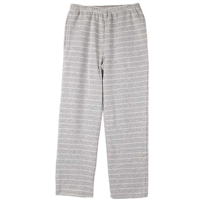 ルームパンツ レディース 裏起毛 パンツ ボーダー ルームウェア ストレート スウェット M L LL ウエストゴム ポケット付き シンプル リラックスパンツ イージーパンツ 暖かい あったか 冬用 防寒 寒さ対策 保温 部屋着 パジャマ