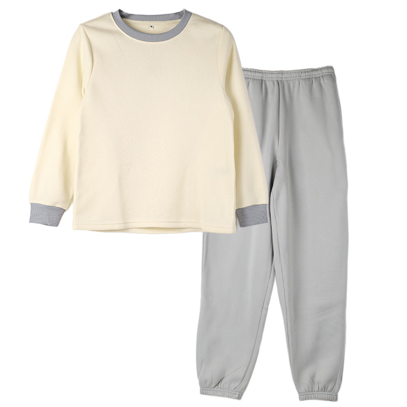 裏起毛 ルームウェア レディース パジャマ 上下セット 長袖 冬 保温 丸首 クルーネック 部屋着 M L LL 婦人 無地 セットアップ シンプル リラックスウェア トレーナー ふんわり やわらか 暖かい あったか 冷え対策 おしゃれ プレゼント ギフト アンチピリング加工