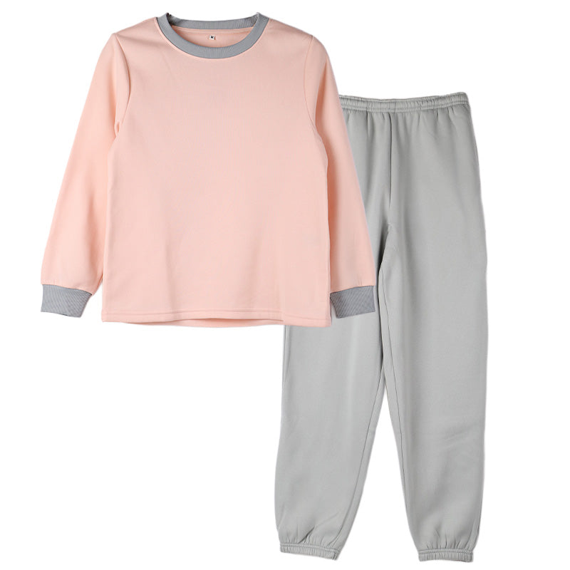 裏起毛 ルームウェア レディース パジャマ 上下セット 長袖 冬 保温 丸首 クルーネック 部屋着 M L LL 婦人 無地 セットアップ シンプル リラックスウェア トレーナー ふんわり やわらか 暖かい あったか 冷え対策 おしゃれ プレゼント ギフト アンチピリング加工