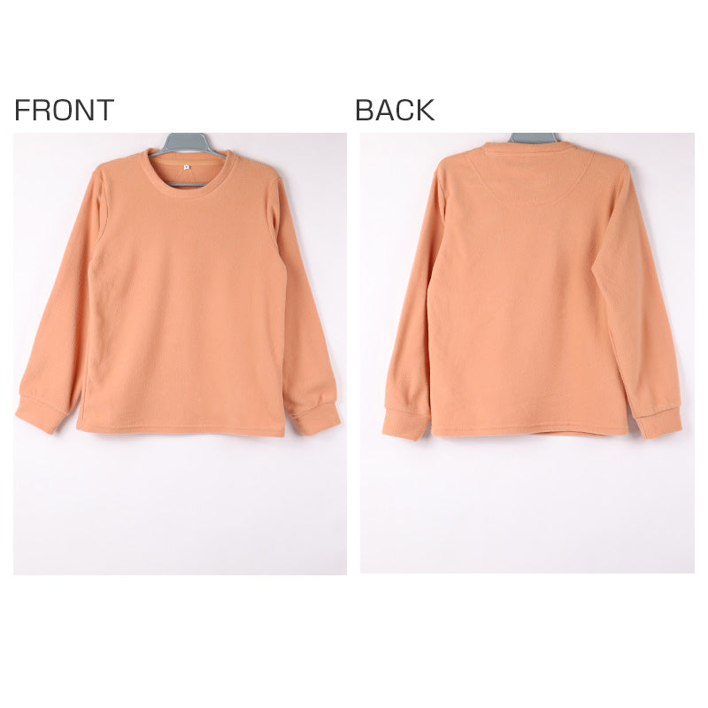 フリース ルームウェア レディース パジャマ 上下セット 長袖 冬 保温 丸首 クルーネック 部屋着 M L LL 婦人 無地 セットアップ シンプル リラックスウェア ナイトウェア 寝巻き もこもこ ふんわり やわらか 暖かい あったか おしゃれ プレゼント ギフト