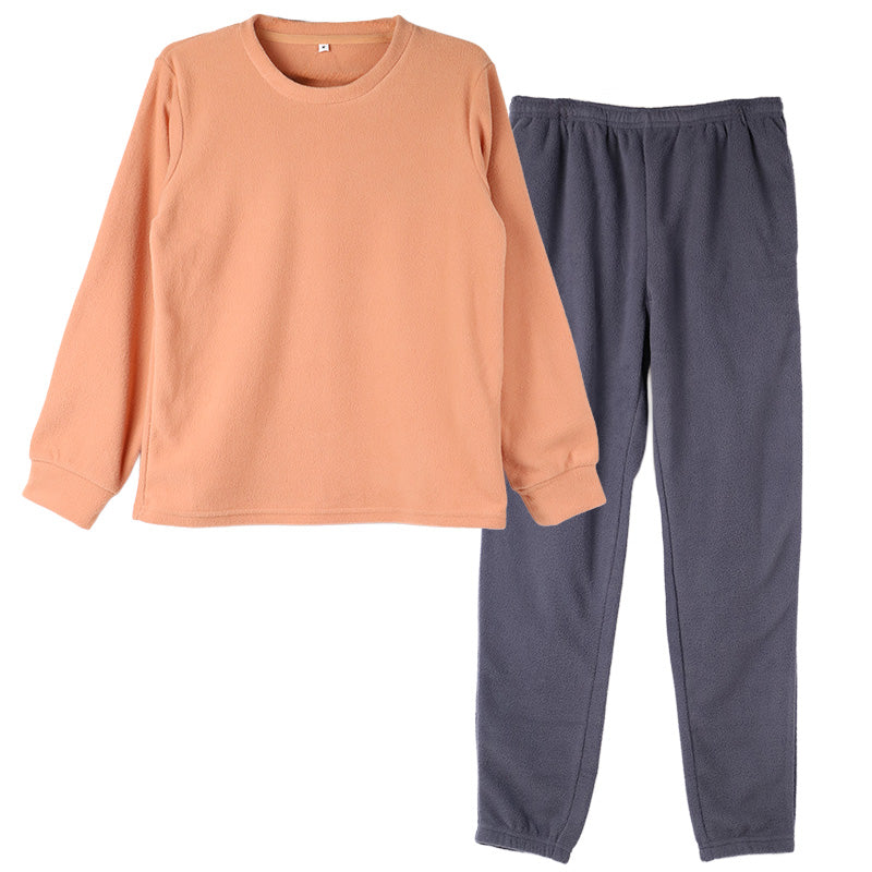 フリース ルームウェア レディース パジャマ 上下セット 長袖 冬 保温 丸首 クルーネック 部屋着 M L LL 婦人 無地 セットアップ シンプル リラックスウェア ナイトウェア 寝巻き もこもこ ふんわり やわらか 暖かい あったか おしゃれ プレゼント ギフト