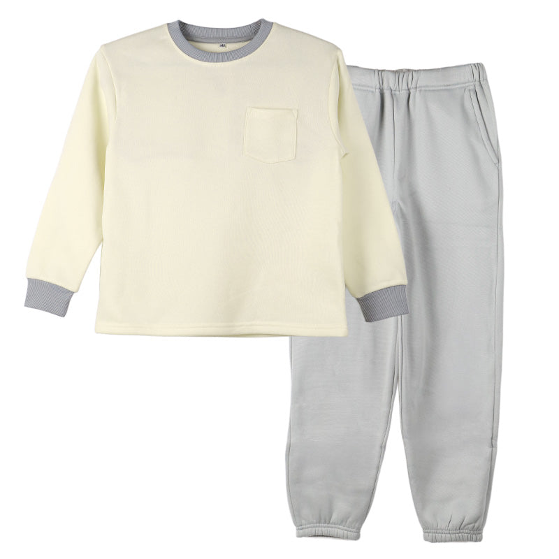 裏起毛 ルームウェア パジャマ 無地 女児 子供 キッズ ジュニア 上下セット 130 140 150 160 cm セットアップ スウェット トレーナー 女の子 ガーイズ カジュアル あったか 暖かい 保温 防寒 秋冬 冬 長袖 長ズボン ポケット付き 冬用 部屋着 シンプル プレゼント ギフト