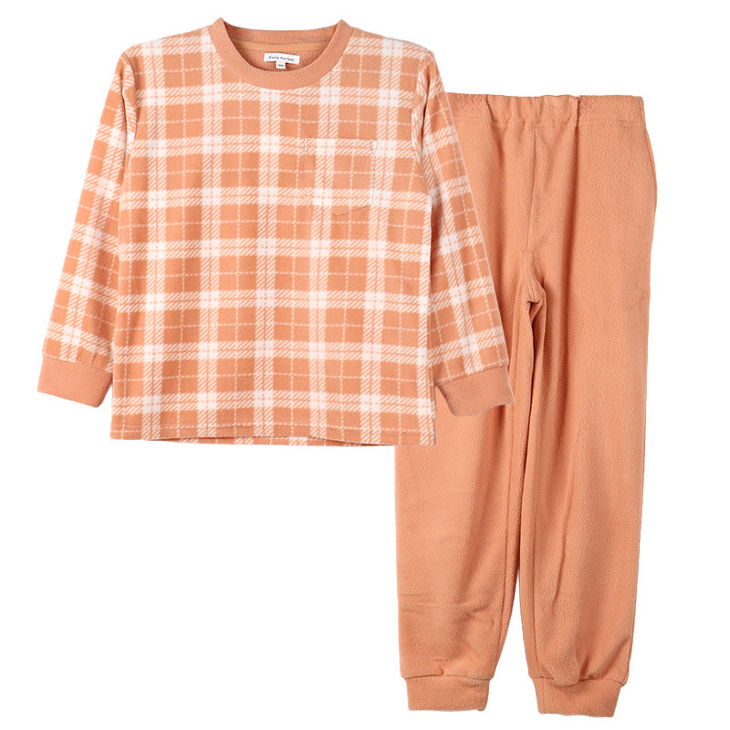 フリース ルームウェア パジャマ チェック 女児 子供 キッズ ジュニア 上下セット 130 140 150 160 cm セットアップ スウェット トレーナー 女の子 ガーイズ カジュアル あったか 暖かい 保温 防寒 秋冬 冬 長袖 長ズボン 可愛い 冬用 部屋着 シンプル プレゼント ギフト