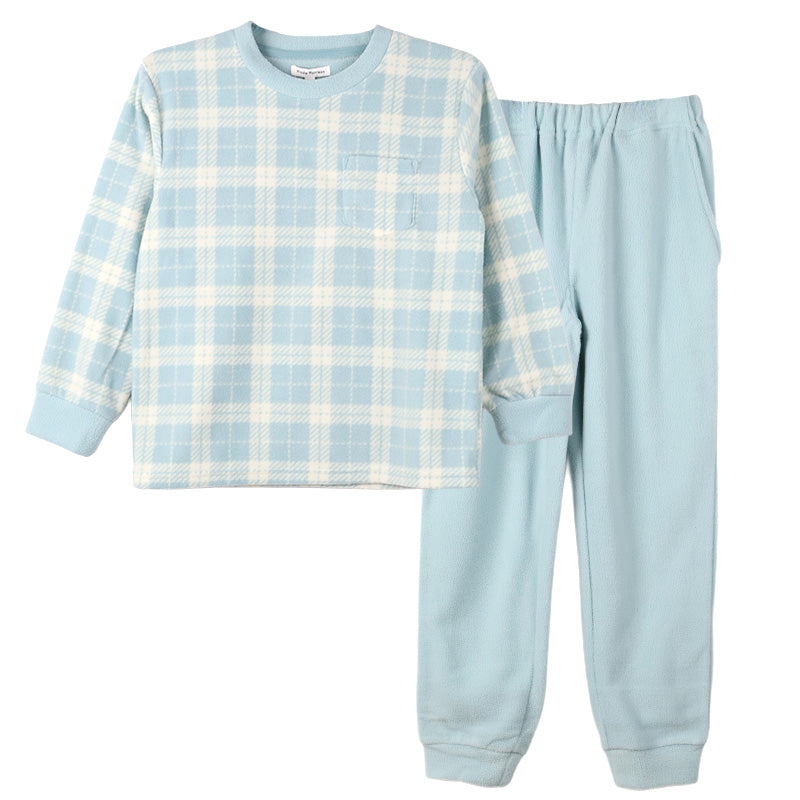 フリース ルームウェア パジャマ チェック 女児 子供 キッズ ジュニア 上下セット 130 140 150 160 cm セットアップ スウェット トレーナー 女の子 ガーイズ カジュアル あったか 暖かい 保温 防寒 秋冬 冬 長袖 長ズボン 可愛い 冬用 部屋着 シンプル プレゼント ギフト