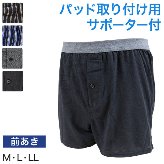 尿漏れ ニットトランクス 前あき M～LL (尿漏れパンツ 男性用 メンズ 軽失禁 尿もれ 本体綿100%)