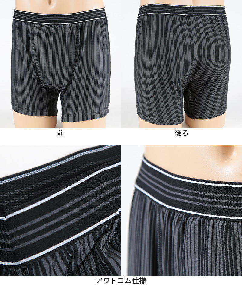 尿漏れ ボクサーパンツ 前開き M～LL (軽失禁 尿漏れパッドサポーター付 男性用 メンズ 尿もれ ちょい漏れ 失禁パンツ 前あき)
