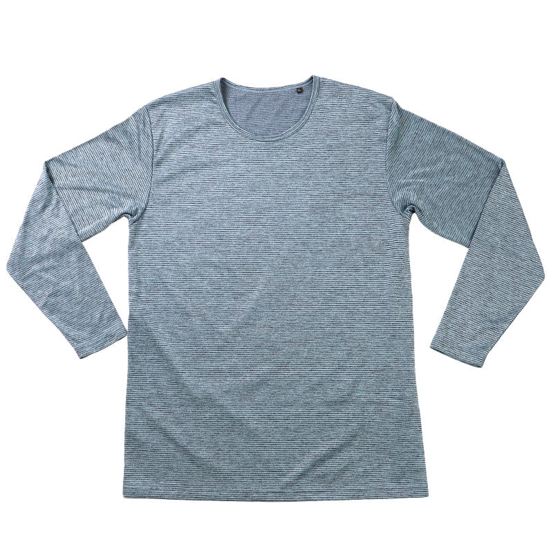 メンズ インナー 暖かい あったか 長袖 裏起毛 防風 インナー 丸首 ゴルフ 防寒 アンダーシャツ アウトドア 紳士 黒 グレー 紫 青 迷彩 M～LL ツーリング あたたかい レジャー 外仕事 ウィンタースポーツ ブリーズテックス M L LL