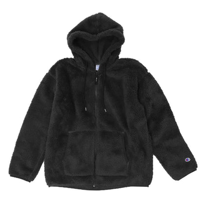 Champion チャンピオン フリースジャケット メンズ ボアジャケット ジップパーカー シェルパフリース フード付き ジップアップ もこもこ あったか 防寒 保温 軽量 長袖 アウター フリースパーカー ボアパーカー フーディー フーデッドジャケット
