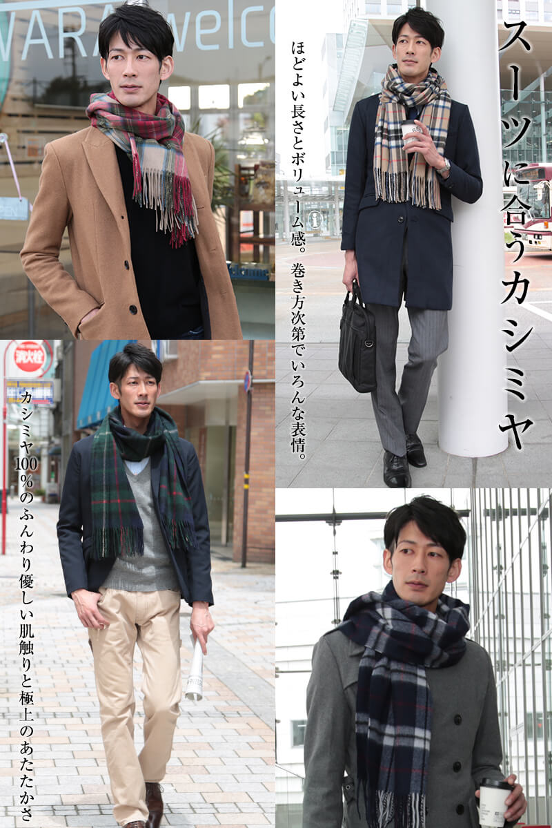 アルカディアルカ カシミヤ100% チェック柄ストール メンズ フリーサイズ (カシミア カシミヤ100% カシミア100% 大判マフラー 防寒 プレゼント バレンタイン クリスマス 秋冬) (送料無料) (在庫限り)