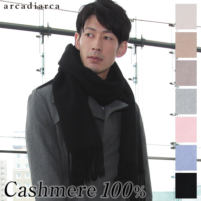 カシミヤ100% ストール 無地 メンズ 大判 マフラー カシミヤ カシミア フリーサイズ 冬 雑貨 ファッション 防寒 暖かい シンプル 男性 プレゼント 50代 60代 70代 ギフト クリスマス (送料無料) (在庫限り)