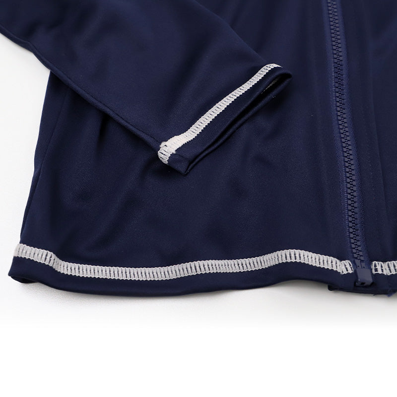 ラッシュガード スクール水着 女の子 CECIL McBEE セシルマクビー キッズ ジュニア ガールズ フライス UVカット UPF50+ 紫外線対策 のびるゼッケン付き 学校用 プール 水泳授業 140cm～160cm スイムウェア ブラック ネイビー