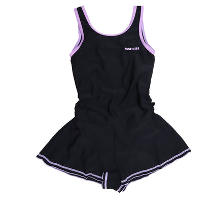 スクール水着 女の子 ワンピース キュロット ANAP GiRL アナップガール キッズ ジュニア 水着 ガールズ スカート付き キュロットワンピ UVカット 120cm～170cm ゼッケン付き のびるゼッケン カップ取付可 ストレッチ 黒 紺 学校用 プール