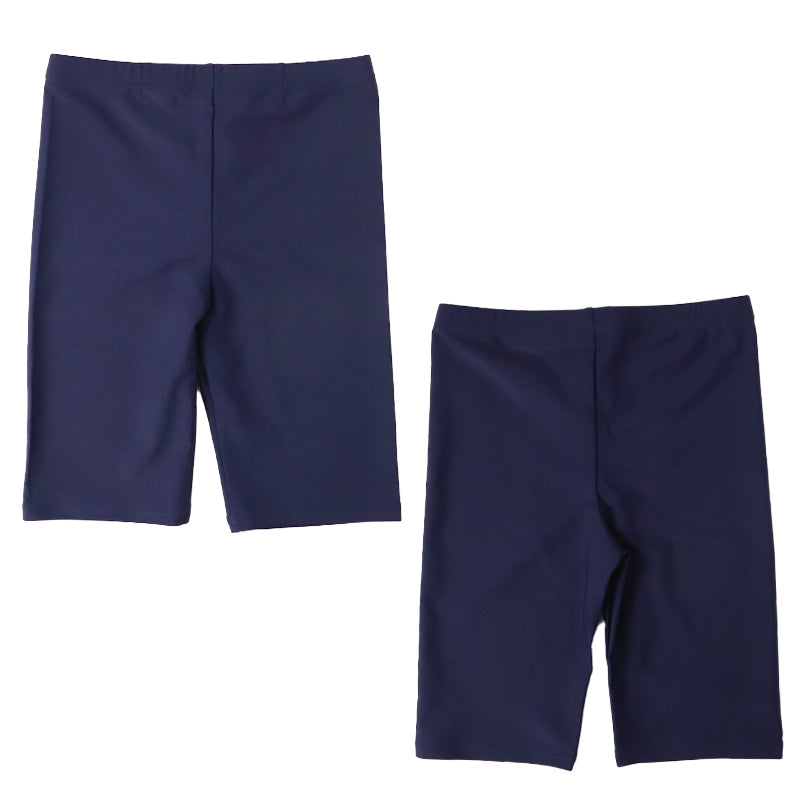 スクール水着 男の子 ロングパンツ カイパン 海パン キッズ ジュニア 水着 スイムパンツ 2WAY ストレッチ UVカット UPF50+ 紫外線カット ゼッケン付き 120cm～170cm ウエスト調節ヒモ 紺 学校用 授業用 プール