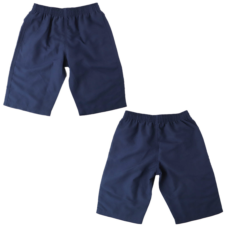 スクール水着 男の子 サーフパンツ 海パン キッズ ジュニア 水着 スイムパンツ ポリエステル ゆったり ルーズ 体型カバー インナーパンツ付き ウエスト調節ヒモ 140cm～170cm 紺 ネイビー 学校用 授業用 水泳授業 プール 体育