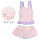 キッズ 水着 女の子 タンキニ セパレート シマエナガ フリル タンクトップ ガールズ ジュニア スイムウェア かわいい 鳥柄 アニマル柄 ポリエステル混 ストレッチ ピンク グリーン ブルー 120cm～140cm プール 海 水遊び 夏用