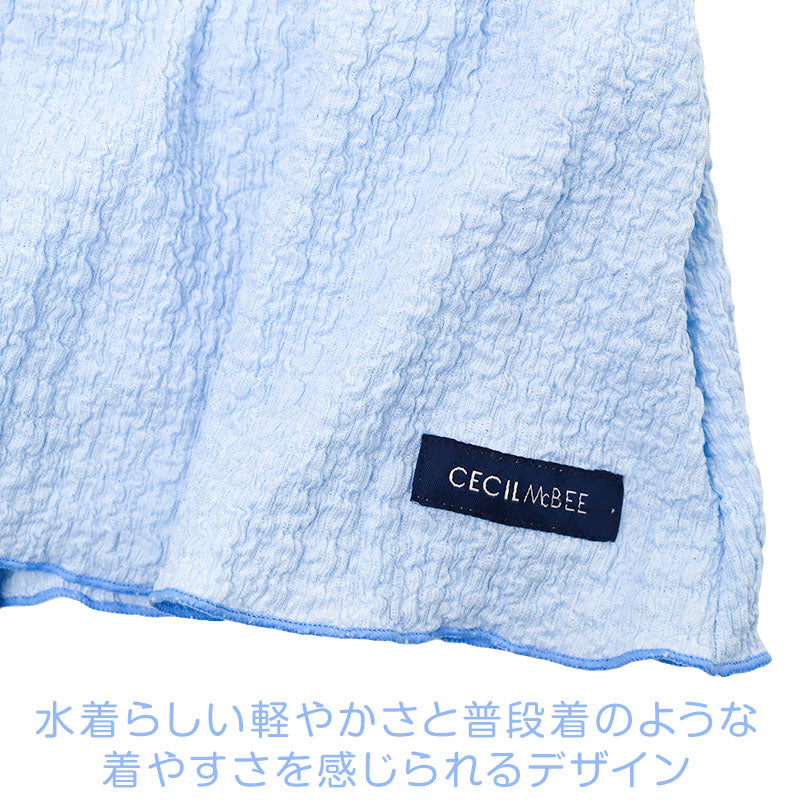 キッズ 水着 女の子 タンキニ セパレート CECIL McBEE セシルマクビー ガールズ ジュニア フリル タンクトップ スイムウェア かわいい 無地 120cm～140cm ブルー パープル プール 海 水遊び 夏用 レジャー