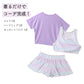 水着 キッズ セパレート 女の子 シャツ付き 3点セット キュロット 140cm 150cm 160cm 子供 ハーフトップ インナーパンツ一体型 ジュニア スイムウェア ショートパンツ 上下セット 海 プール 学校 中学生 高校生 かわいい 旅行 夏休み (送料無料)