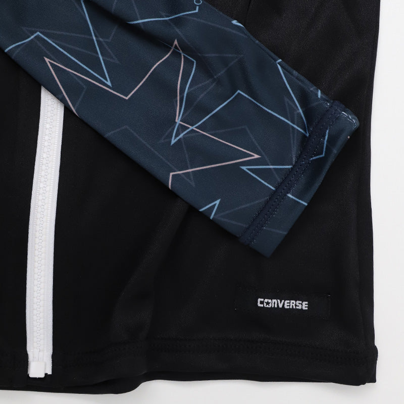 ラッシュガード キッズ 男の子 長袖 CONVERSE コンバース スター柄 水着 ジュニア ボーイズ UVカット UPF50+ 紫外線カット ポリエステル ブラック ネイビー 140cm～160cm プール 海 水遊び 日差し対策 夏用