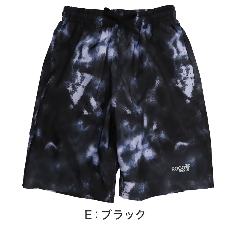 サーフパンツ キッズ 男の子 ROCO NAILS ロコネイル 水着 海パン スイムパンツ ボーイズ ジュニア インナーパンツ付き ウエスト調節ヒモ ポリエステル ブルー ブラック ネイビー 140cm～160cm プール 海 水遊び 夏用 レジャー