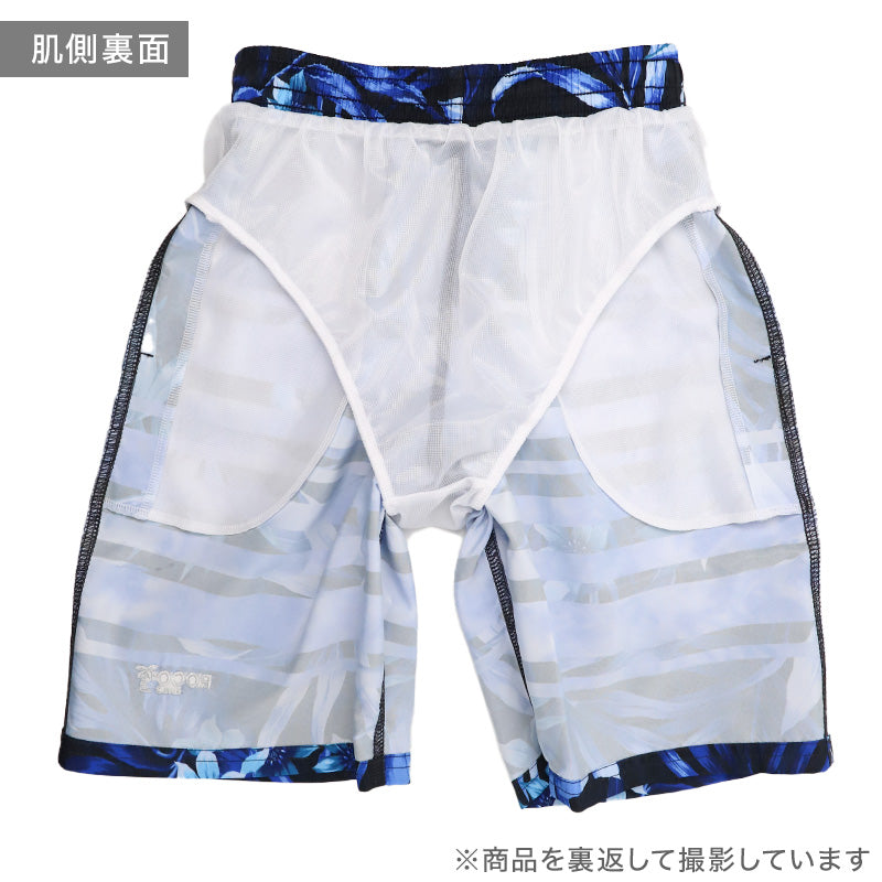 サーフパンツ キッズ 男の子 ROCO NAILS ロコネイル 水着 海パン スイムパンツ ボーイズ ジュニア インナーパンツ付き ウエスト調節ヒモ ポリエステル ブルー ブラック ネイビー 140cm～160cm プール 海 水遊び 夏用 レジャー