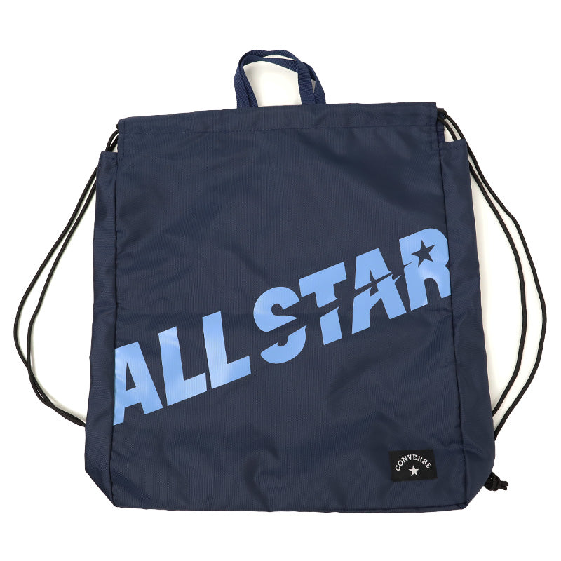 ナップサック CONVERSE コンバース キッズ 子供 男の子 女の子  W36×H44×D7cm ポリエステル お名前スペース付き 体操服袋 体操着袋 巾着リュック プールバッグ スイムバッグ 習い事 通学 通園 小学生 ブラック ネイビー ベージュ サックス