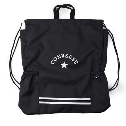 ナップサック CONVERSE コンバース キッズ 子供 男の子 女の子 ポリエステル サイドポケット付き お名前スペース付き 紐長さ調節可 体操服袋 体操着袋 巾着リュック プールバッグ W36×H44×D7cm スイムバッグ 習い事 通学 通園 小学生