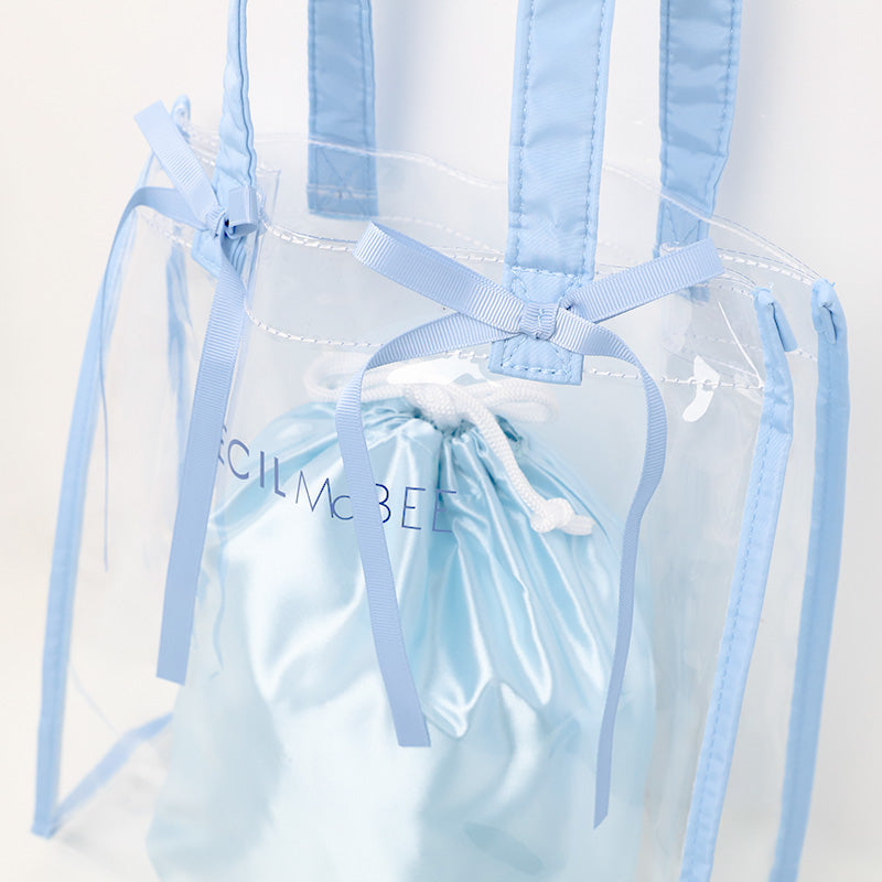 プールバッグ キッズ 女の子 トートバッグ CECIL McBEE セシルマクビー 内袋付き ビニールバッグ 水泳バッグ スイムバッグ ガールズ 子供用 ポリエステル 塩化ビニル樹脂 ブラック ピンク サックス W28×H30×D12 学校用 プール 海 水遊び 夏用