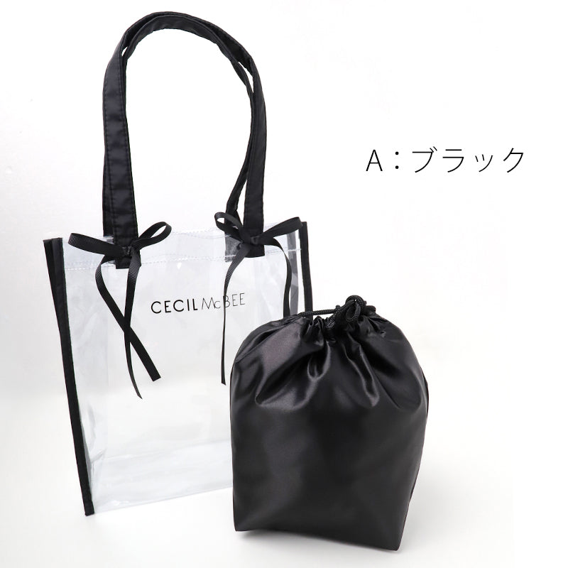 プールバッグ キッズ 女の子 トートバッグ CECIL McBEE セシルマクビー 内袋付き ビニールバッグ 水泳バッグ スイムバッグ ガールズ 子供用 ポリエステル 塩化ビニル樹脂 ブラック ピンク サックス W28×H30×D12 学校用 プール 海 水遊び 夏用