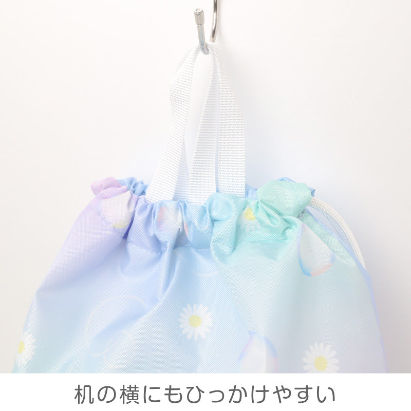 ナップサック キッズ プールバッグ B.MEMORY グラデーション パステルカラー 巾着バッグ 子供 女の子 男の子 ジュニア ポリエステル お名前スペース 紐調節可 マチなし コンパクト W32×H40cm ピンク サックス パープル 学校用 プール 水泳授業