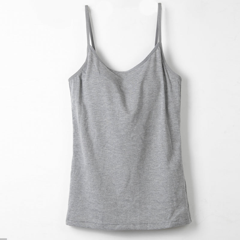 カップ付き キャミソール レディース ブラトップ 綿素材使用 綿混 無地 シンプル ベーシック 楽 ゆったり 重ね着 インナー リラックス ヨガ 下着 春 夏 秋 黒 白 グレー ベージュ 青 茶 M L LL