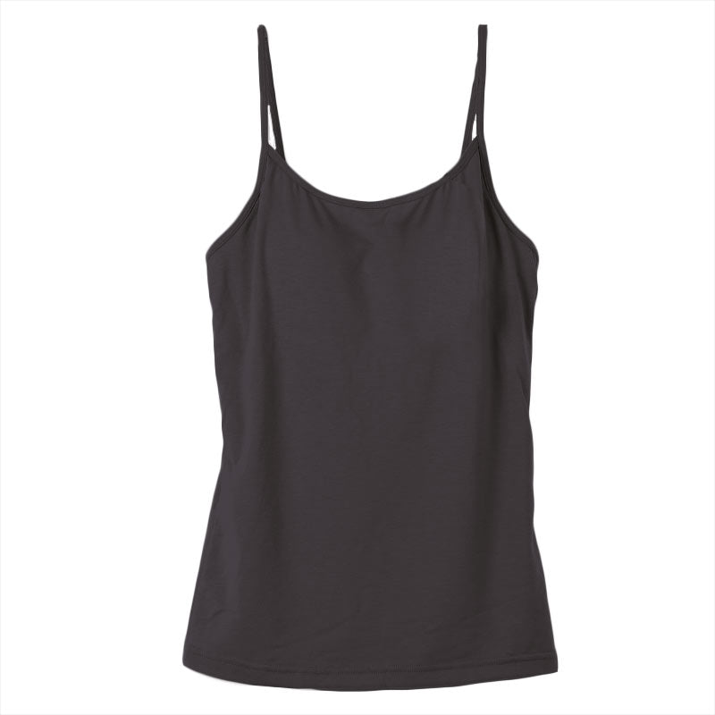 カップ付き キャミソール レディース ブラトップ 綿素材使用 綿混 無地 シンプル ベーシック 楽 ゆったり 重ね着 インナー リラックス ヨガ 下着 春 夏 秋 黒 白 グレー ベージュ 青 茶 M L LL