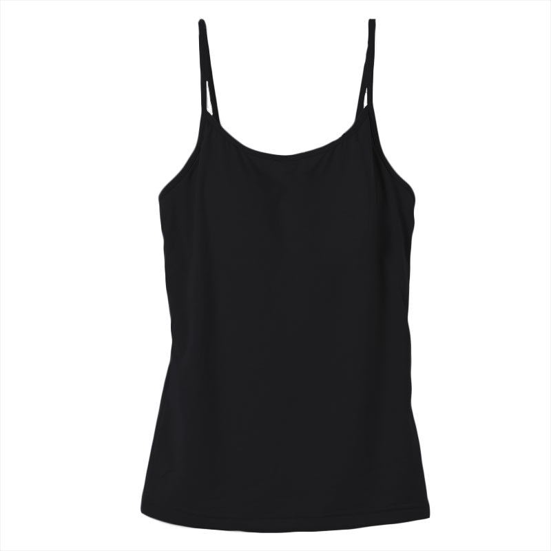 カップ付き キャミソール レディース ブラトップ 綿素材使用 綿混 無地 シンプル ベーシック 楽 ゆったり 重ね着 インナー リラックス ヨガ 下着 春 夏 秋 黒 白 グレー ベージュ 青 茶 M L LL