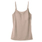 カップ付き キャミソール レディース ブラトップ 綿素材使用 綿混 無地 シンプル ベーシック 楽 ゆったり 重ね着 インナー リラックス ヨガ 下着 春 夏 秋 黒 白 グレー ベージュ 青 茶 M L LL
