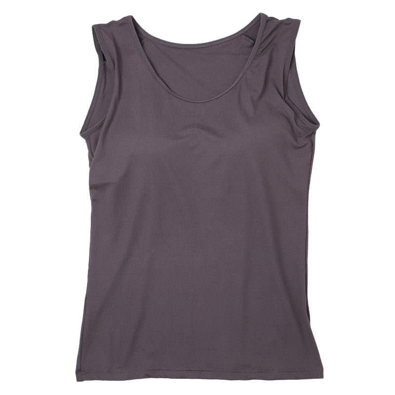 タンクトップ カップ付き 起毛 あったか インナー レディース M L LL 暖かい なめらか リラックス アンダーウェア 女性 肌着 下着 無地 30代 40代 50代 60代 冬 寒さ対策 冷え対策 冷え取り ブラトップ