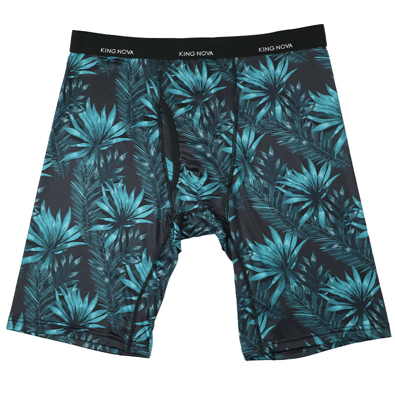 メンズ ボクサーパンツ ボクサー パンツ ロング丈 大きいサイズ 3L 4L 5L 6L インナー 下着 男性用 5分丈 前あき 前開き 大寸 キングサイズ ストレッチ 動きやすい 快適 フィット デイリー 普段使い 派手 柄 迷彩 ボタニカル ヒョウ おしゃれ KING NOVA