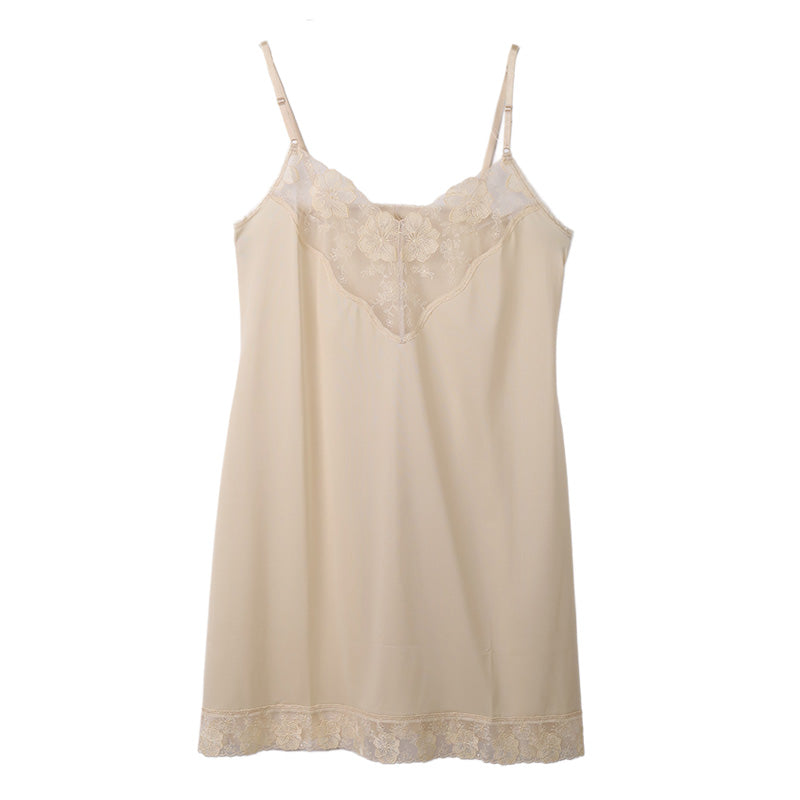 スリップ ロング レース キャミソール サテン 85cm丈 バスト80～95cm
